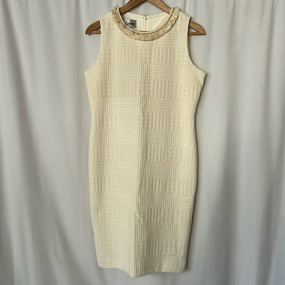 Sara Campbell NWT Ivory and Gold Chemise Dress and Jacket Set **Size 6/M**🌺🌺 - Picture 6 of 9